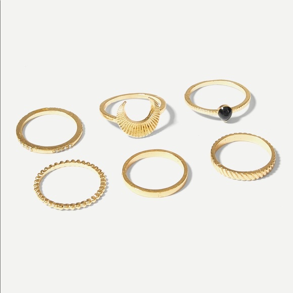 $15 SALE🌟 6 gold midi rings set boho - Picture 2 of 2